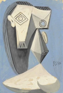 PABLO PICASSO Art Poster or Rolled Premium Canvas Print "Tête de femme" - Picture 1 of 1