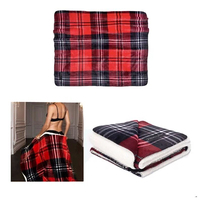 Manta xadrez Sherpa Victoria's Secret, 50” X 60”, nova - Imagem 1 de 4