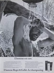 PUBLICITÉ DE PRESSE 1980 ROGER & GALLET - LE SHAMPOOING - L'HOMME ET RARE - Imagen 1 de 1