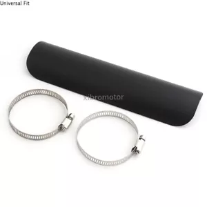 9" Universal Black Exhaust Heat Shield Muffler Cover Guard Protect ATV Bike - Foto 1 di 12