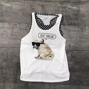 Justice Just Chillin Dog Tank Top Size 12 Dance Activewear Built in Bra - Picture 1 of 5