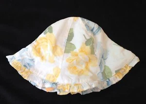 NUEVO CON ETIQUETAS De Colección Gymboree Rosy Azul Amarillo Blanco Rosa Grande Estampado Floral Sombrero para el Sol Bebé 12-24 - Imagen 1 de 2