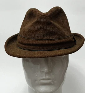 STETSON BROWN FEDORA WOOL BLEND MENS WINTER HAT SZ 7 1/8 - Picture 1 of 11