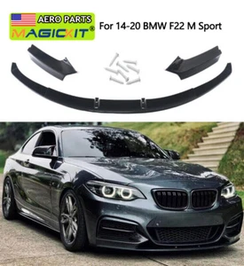 For BMW F22 2 Series 14-20 M Sport Front Bumper Lip Splitter Carbon Fiber Style - Picture 1 of 10