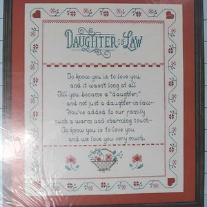 1986 Daughter in Law Cross Stitch by Gloria & Pat Designs 14 x 16 - Picture 1 of 4