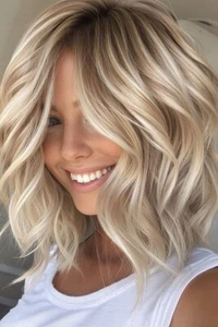 Pelucas delanteras cortas Bob Wave 100 % cabello humano balayage platino beige rubio - Imagen 1 de 6