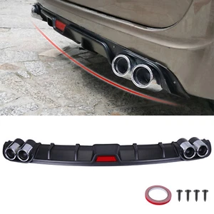 Universal Car Rear Bumper Lip Spoiler Splitter Diffuser Chrome Fake Exhaust Pipe - Picture 1 of 8