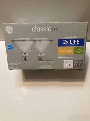 NEW GE 2 Pack Classic LED Warm White PAR30 Short Neck 75W Indoor Spot Light - Image 1 of 3