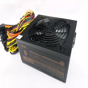 1600W Modular Power Supply For 6 GPU Eth Rig Ethereum Coin Mining Miner 90 Gold - Picture 1 of 6