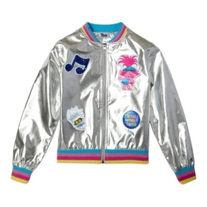 Trolls World Tour Silver Bomber Jacket - Picture 1 of 5