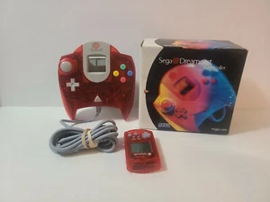Clear Red Sega Dreamcast Remote Controller Gamepad w/ Box & VMU MK-50103 w/ LID - Picture 1 of 12