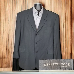 Kenneth Cole Sport Coat Blazer Mens 46R Green 3 Button Ventless - Picture 1 of 10