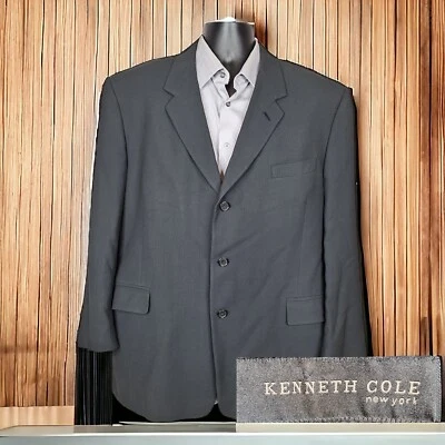 Blazer Abrigo Deportivo Kenneth Cole Para Hombre 46R Verde 3 Botones Sin Ventilación Foto 1 de 4