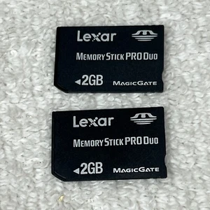 Lexar 2GB Memory Stick Pro Duo Genuine Memory Card Bundle Lot of 2 - Picture 1 of 3