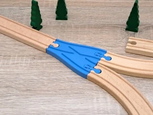 Unión ferroviaria 2 en 1 para vía de tren de madera, compatible con Brio, IKEA, Bi - Imagen 1 de 7