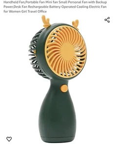 Handheld Fan,Portable Fan Mini fan Small Personal Fan with Backup Power,Desk Fan - Picture 1 of 6