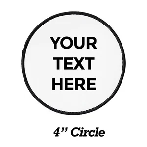 Aufbügeln Aufnäher mit Ihrem Text, individuell Persönlich Custom 4" Kreis Patch - Bild 1 von 7