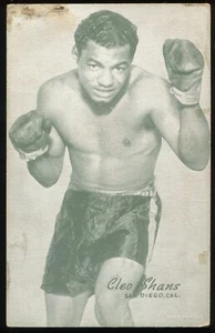 1947-66 Boxing Exhibit Card - Cleo Shans – San Diego, Cal. - Picture 1 of 2