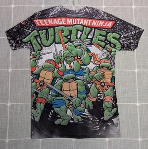 Nickelodeon TMNT Ninja Turtles Shirt Mens Medium All Over Print Retro Tee 2015 - Picture 1 of 12