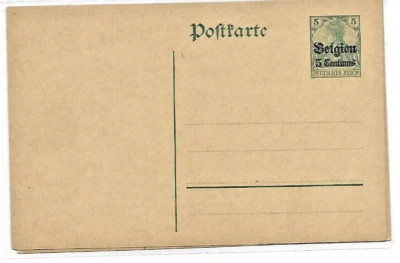 Germany: Occupation Belgium: 1918; postal stationery, XF. EBA086A - Image 1 of 2