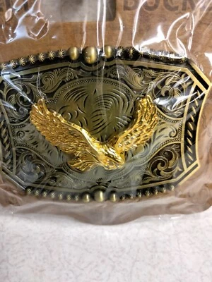 Patriotic Spread Winged Eagle in Flight, Talons out, metal belt Buckle, New! - Image 1 of 4