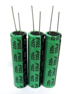 330uF 220V (3x) Electrolytic Capacitors 220V 330uF Volume 16x60 mm - Picture 1 of 3