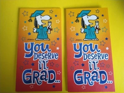 2X Hallmark SNOOPY -Peanuts (Money/Gift Card Holder) “GRADUATION”  Greeting Card - Image 1 of 4