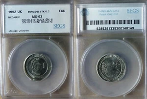 Error:Europa Pattern UK 1992 Ecu Double Struck K-6, 3% Off Center MS63 CT159 - Picture 1 of 1