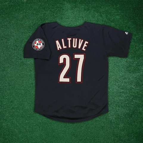 Jose Altuve 2001 Houston Astros Men's Alternate Black Jersey w/ 40th Patch Cover