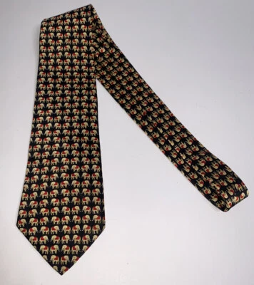 "Artefactos de museo 100 % seda corbata elefantes impresión 57"" longitud" Foto 1 de 4