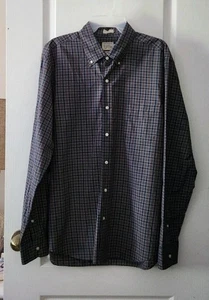 J.Crew Mens Plaid Shirt Button Down Slim Fit Long Sleeve Pocket Cotton Blue Sz L - Picture 1 of 10