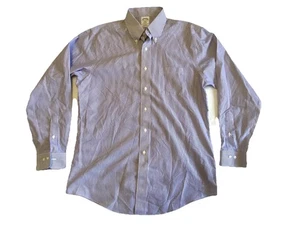 Brooks Brothers Regent geknöpftes Hemd, Herren Größe 16 4/5, blau & weiß gestreift - Bild 1 von 7
