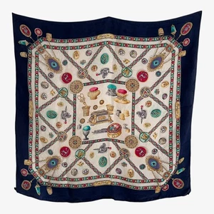 Sciarpa di seta vintage anni 90 Pierre Cardin colorata stampa geometrica gioiello, gioiello - Foto 1 di 8