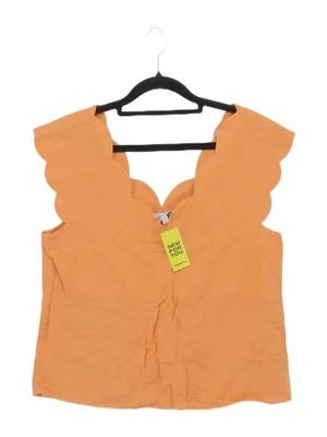 & Other Stories Women's T-Shirt UK 8 Orange Linen with Cotton Basic - Image 1 of 4