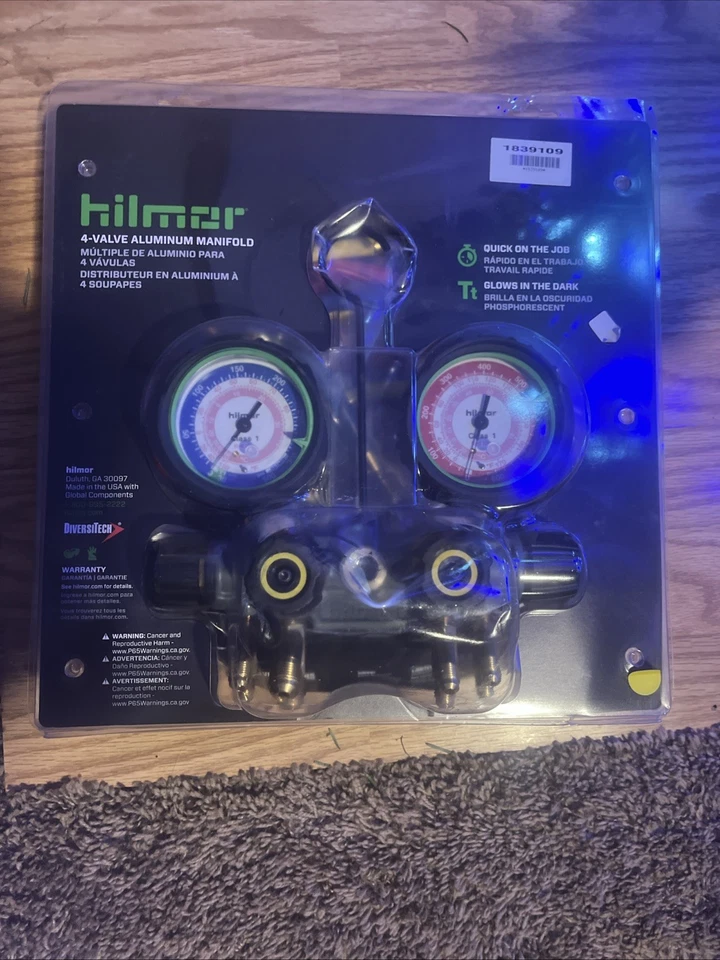 Colector de aluminio Hilmor 4 válvulas 1839109 R410A brilla en la oscuridad Foto 1 de 2