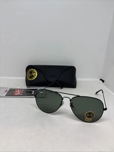 Ray•Ban Aviator schwarzes Gestell G-15 Gläser mit Etui - Bild 1 von 13