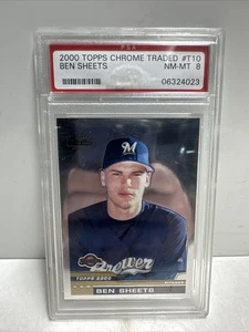 Ben Sheets 2000 Topps Chrome Traded Rookie Card #10 PSA 8 MINT Milwaukee Brewers - Bild 1 von 2