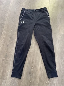UNDER ARMOUR Boys Jogger Pants Youth XL YXL Excellent Condition Black Zipper - Picture 1 of 3