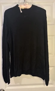 VTG Norm Thompson Silk Cotton Mock Neck  Sweater Black SZ XL Quiet Luxury Soft - Picture 1 of 15