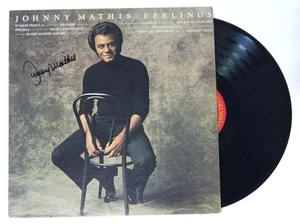 Johnny Mathis REAL hand SIGNED Feelings Vinyl Record JSA COA Autographed - Foto 1 di 5