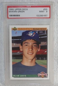 Tarjeta de novato 1992 Upper Deck Shawn Green #55 PSA como nueva 9 Toronto Blue Jays - Imagen 1 de 2