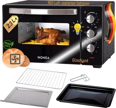 Mini Backofen 23 Liter, Umluft Isoliertes Gehäuse 1.400W, Minibackofen Neuware - Bild 1 von 4