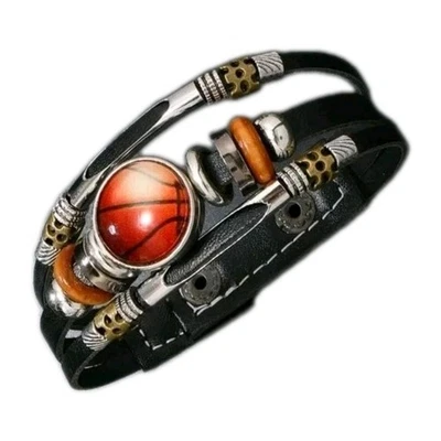 Стильный баскетбольный кожаный браслет Luminosa светящийся в темноте для мужчин - Изображение 1 из 4