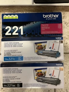 Genuine OEM Brother High Yield Toner Set TN221BK, TN221C, TN221M, NEW - Bild 1 von 1