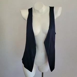 Gilet Savara misto seta raso aperto davanti piccolo blu navy classico leggero - Foto 1 di 10