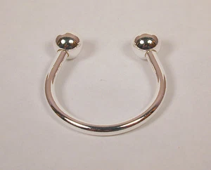 Sterling Silver Horseshoe Shape Key Ring Key Chain Made in the USA Free Shipping - Picture 1 of 2