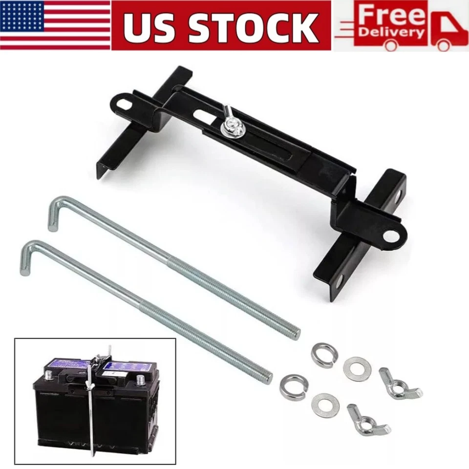 Soporte de batería de almacenamiento universal para automóvil estabilizador ajustable soporte de montaje en rack EE. UU. Foto 1 de 4