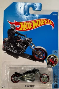2017 🔥 HOT WHEELS 🛞 BLAST LANE 5/5 HW MOTO #236/365 BLACK - Bild 1 von 3
