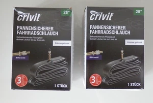 2 x Pannensicherer Fahrradschlauch 28 Blitzventil crivit - Bild 1 von 2