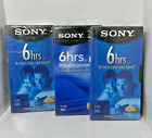(Lot Of 3) Sony Vhs T-120 2 X Standard & 1 X Premium 6-Hour Tapes